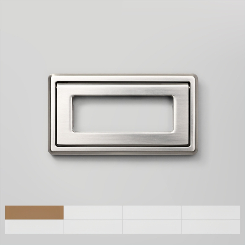 Plakana slēpta roktura no cinka sakausējuma piemērota skapja durvīm un atvilktnēm, anodizēts pārklājums, moderns minimālisms