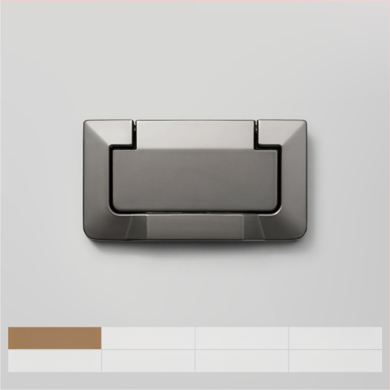 Plakana slēpta roktura no cinka sakausējuma piemērota skapja durvīm un atvilktnēm, anodizēts pārklājums, moderns minimālisms