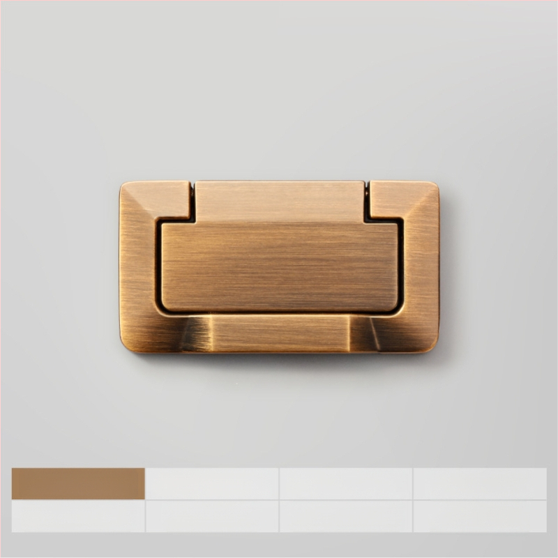 Plakana slēpta roktura no cinka sakausējuma piemērota skapja durvīm un atvilktnēm, anodizēts pārklājums, moderns minimālisms