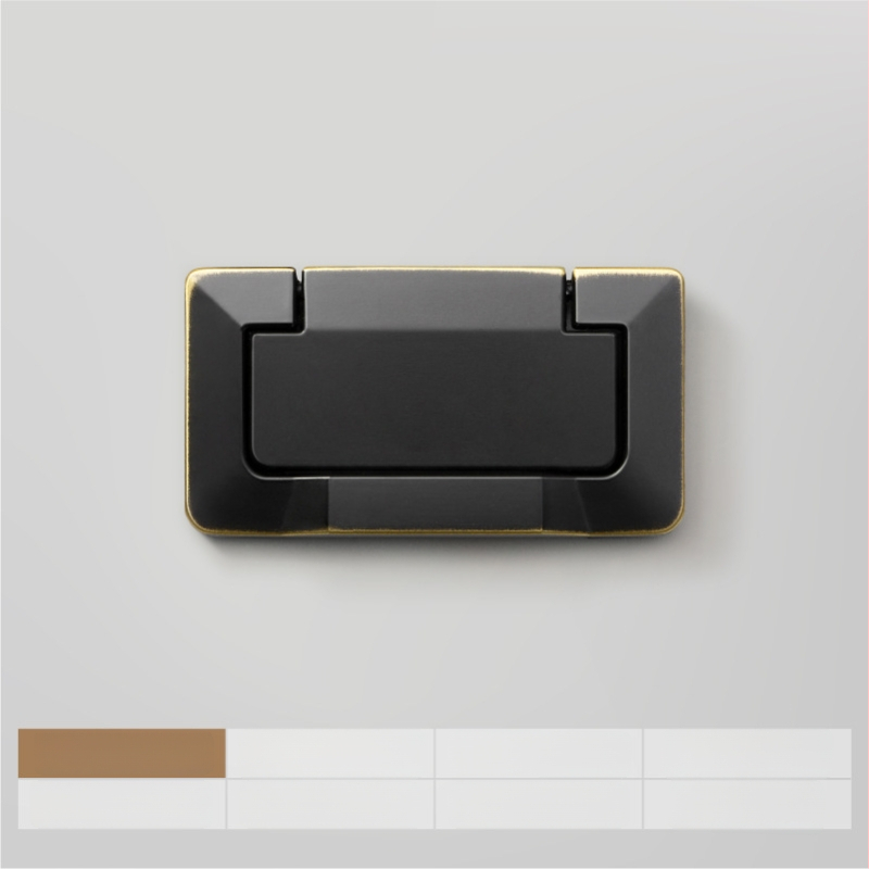 Plakana slēpta roktura no cinka sakausējuma piemērota skapja durvīm un atvilktnēm, anodizēts pārklājums, moderns minimālisms