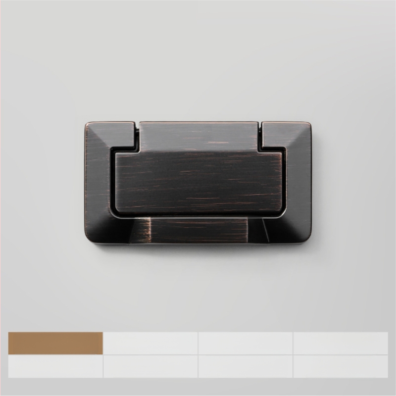 Plakana slēpta roktura no cinka sakausējuma piemērota skapja durvīm un atvilktnēm, anodizēts pārklājums, moderns minimālisms