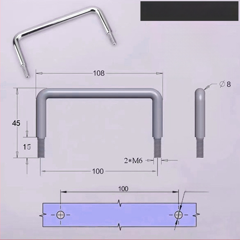 LS506 сгъваема дръжка за шкаф, 304 неръждаема стомана, хромирано покритие, повърхностно монтиране, за врата на шкаф