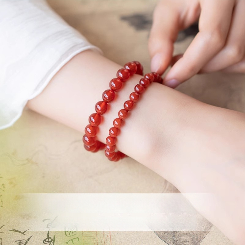 Baolidexing Агат гривна, унисекс, полирана повърхност, есен 2024