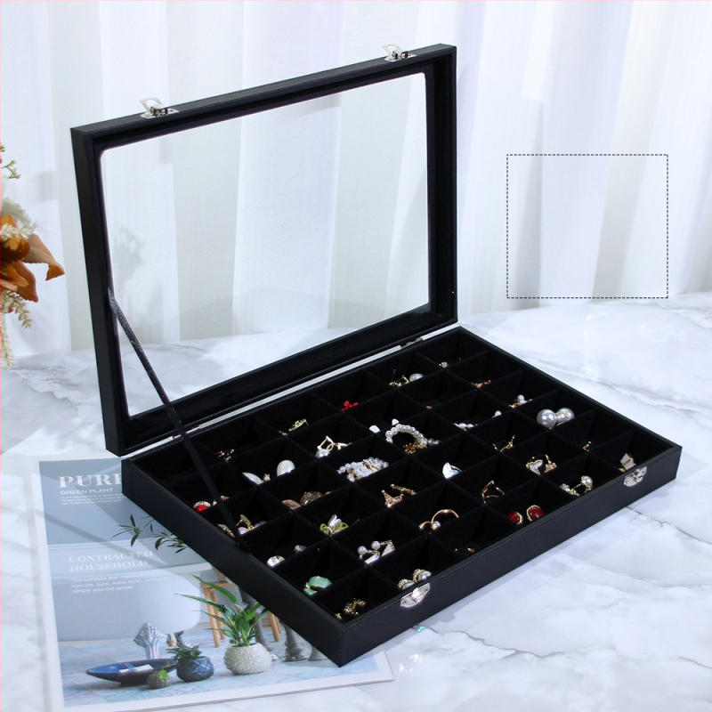 Κουτί αποθήκευσης κοσμημάτων με βάση επίδειξης για σκουλαρίκια, καρφάκια, κολιέ και δαχτυλίδια – Προστασία σκόνης, Μεγάλη χωρητικότητα, Υλικό: Χαρτί, Αγροτικό στυλ