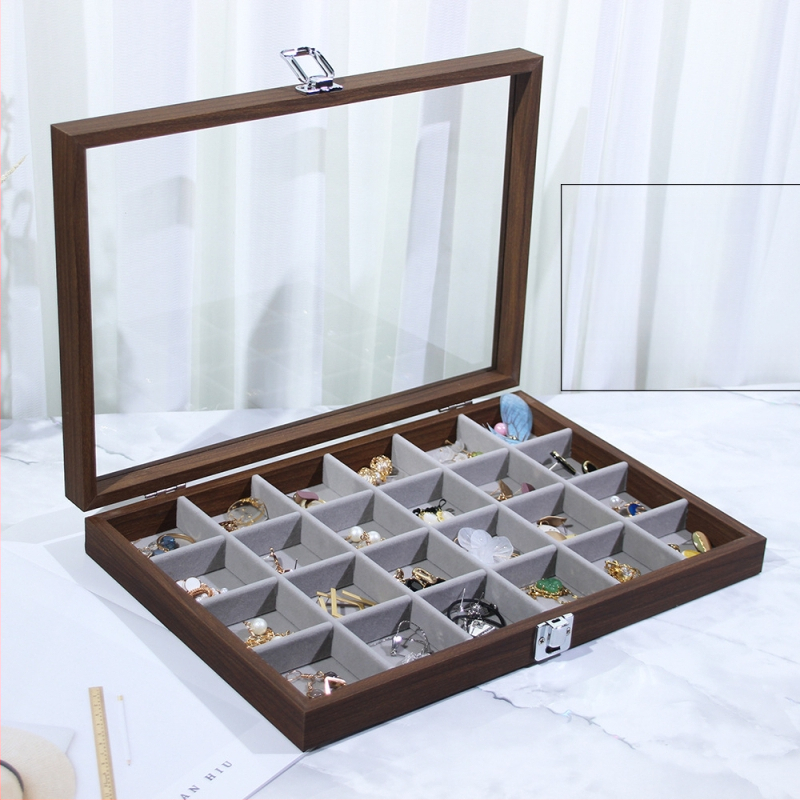 Κουτί αποθήκευσης κοσμημάτων με βάση επίδειξης για σκουλαρίκια, καρφάκια, κολιέ και δαχτυλίδια – Προστασία σκόνης, Μεγάλη χωρητικότητα, Υλικό: Χαρτί, Αγροτικό στυλ