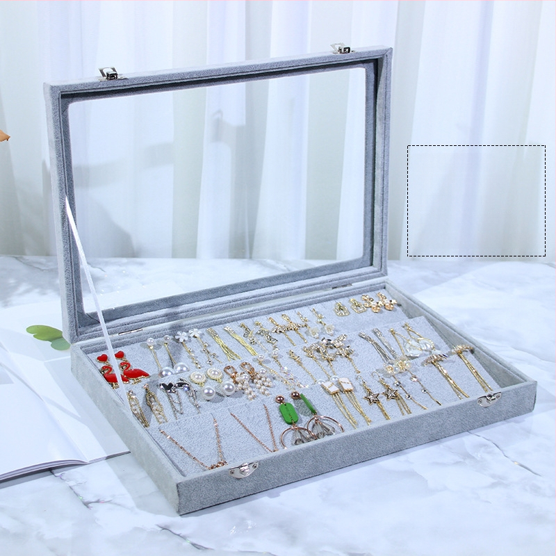 Κουτί αποθήκευσης κοσμημάτων με βάση επίδειξης για σκουλαρίκια, καρφάκια, κολιέ και δαχτυλίδια – Προστασία σκόνης, Μεγάλη χωρητικότητα, Υλικό: Χαρτί, Αγροτικό στυλ