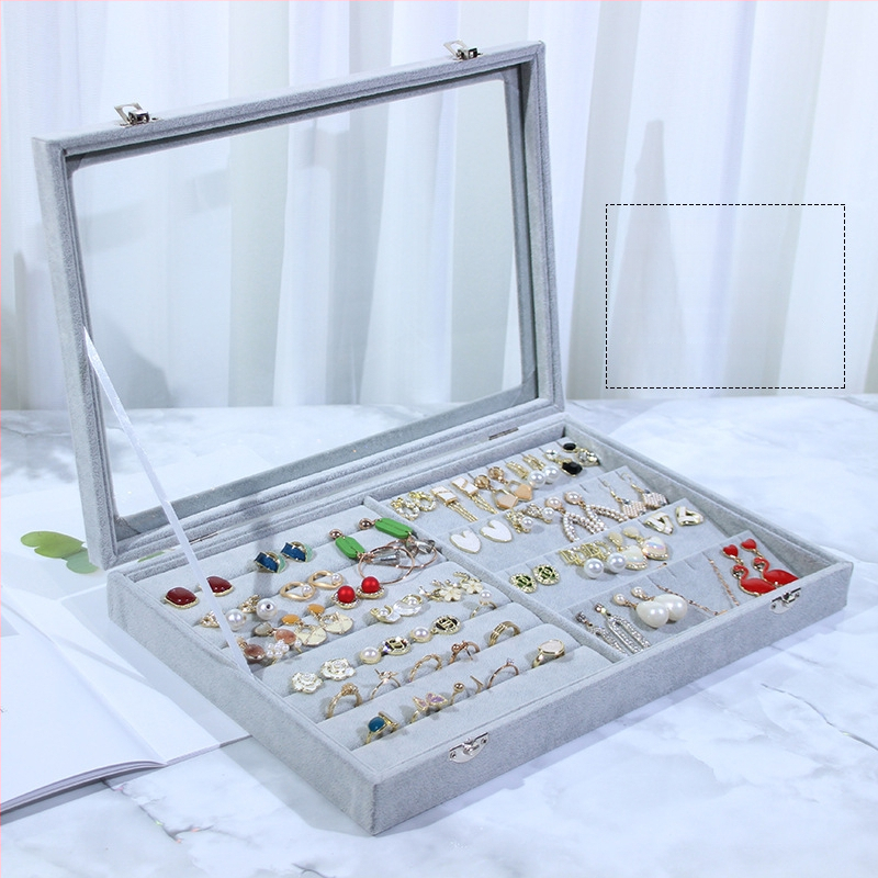 Κουτί αποθήκευσης κοσμημάτων με βάση επίδειξης για σκουλαρίκια, καρφάκια, κολιέ και δαχτυλίδια – Προστασία σκόνης, Μεγάλη χωρητικότητα, Υλικό: Χαρτί, Αγροτικό στυλ
