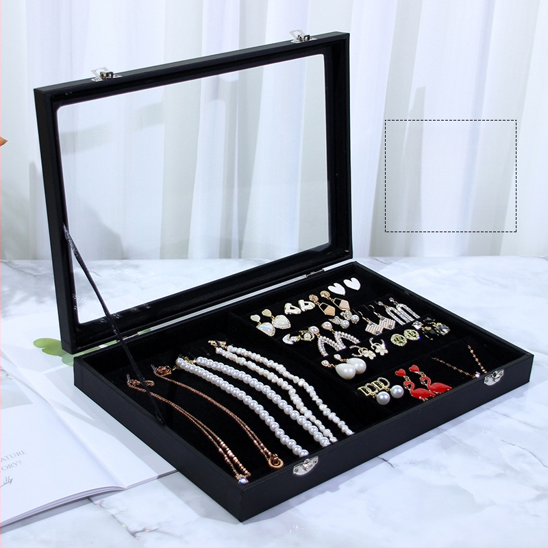 Κουτί αποθήκευσης κοσμημάτων με βάση επίδειξης για σκουλαρίκια, καρφάκια, κολιέ και δαχτυλίδια – Προστασία σκόνης, Μεγάλη χωρητικότητα, Υλικό: Χαρτί, Αγροτικό στυλ