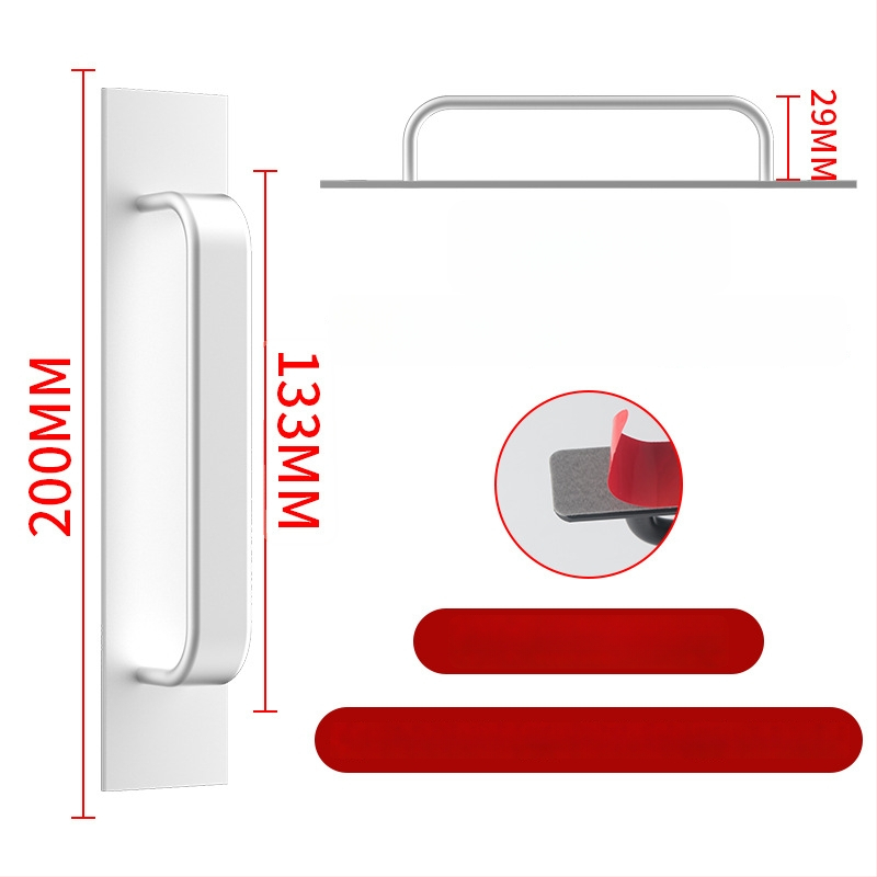 Wanson Handhandle – perforācijai nav nepieciešama rokture no alumīnija sakausējuma skapjiem, atvilktnēm un durvīm, pašlīmējoša, mūsdienīgs dizains