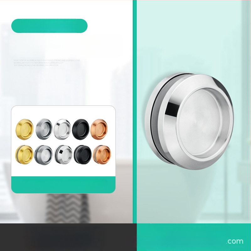 Nerūsējošā tērauda apaļa roktura stikla durvīm, piemērots vannas/dušas kabīnei, moderns minimālisks stils, virsmas: matētas, spīdīgas vai elektroplātētas