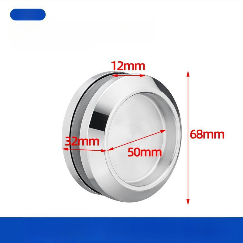 Nerūsējošā tērauda apaļa roktura stikla durvīm, piemērots vannas/dušas kabīnei, moderns minimālisks stils, virsmas: matētas, spīdīgas vai elektroplātētas
