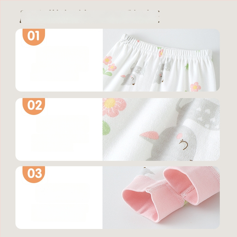 Бебешки памучни безшевни дълги панталони, 100% памук, средна талия, унисекс, за деца 1–3 г., пролет–есен