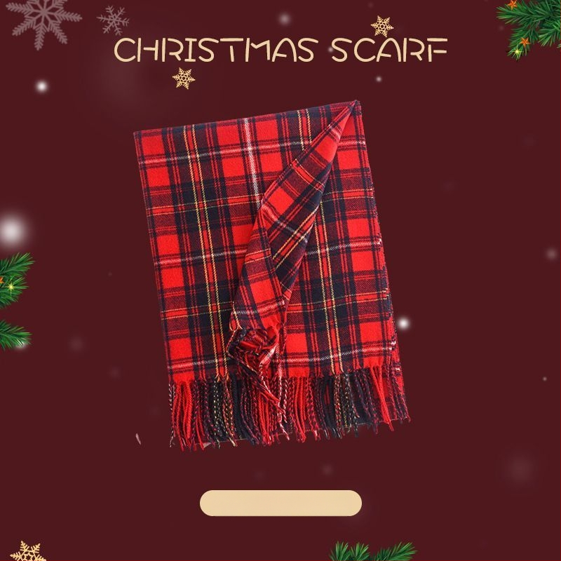 Дамски зимен шал в корейски стил, луксозно усещане, универсално носене (материал: изкуствен кашмир/акрил; сезон: зима; пускане: есен 2024)