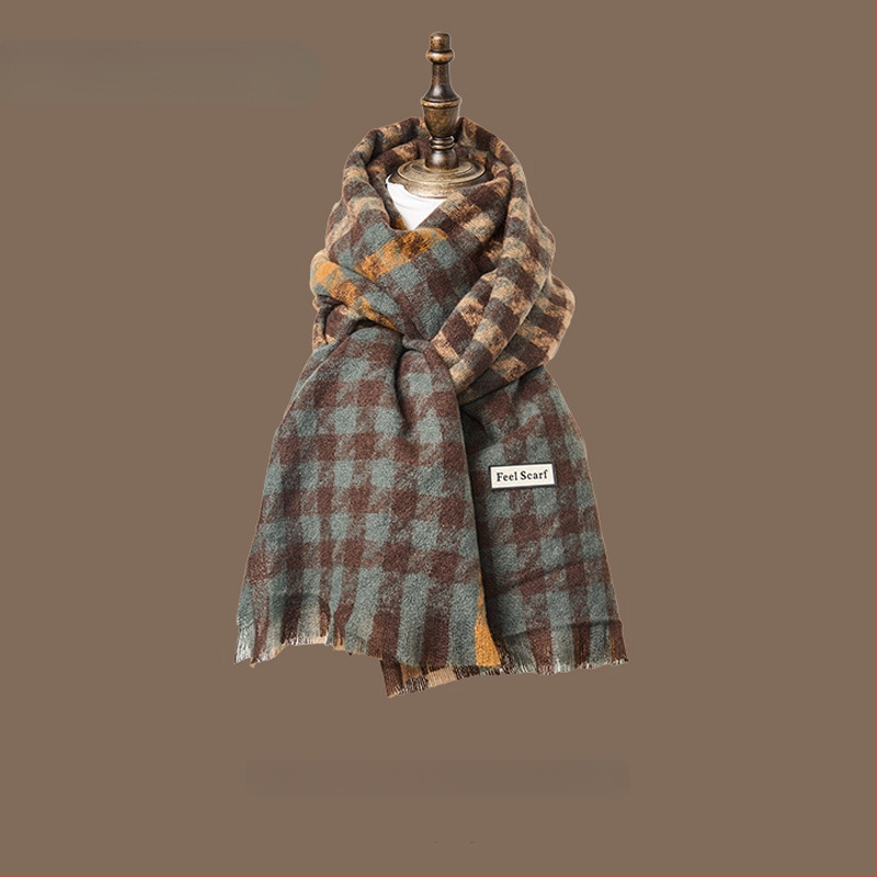 Maillard ретро шал за момичета, зима 2025, топъл с ресни