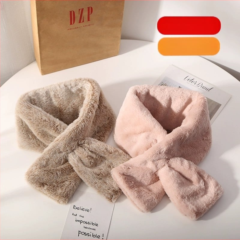 DZP японски стил плюшен шал за жени, имитиращ заек Рекс, универсален топъл аксесоар за зима, есен и пролет