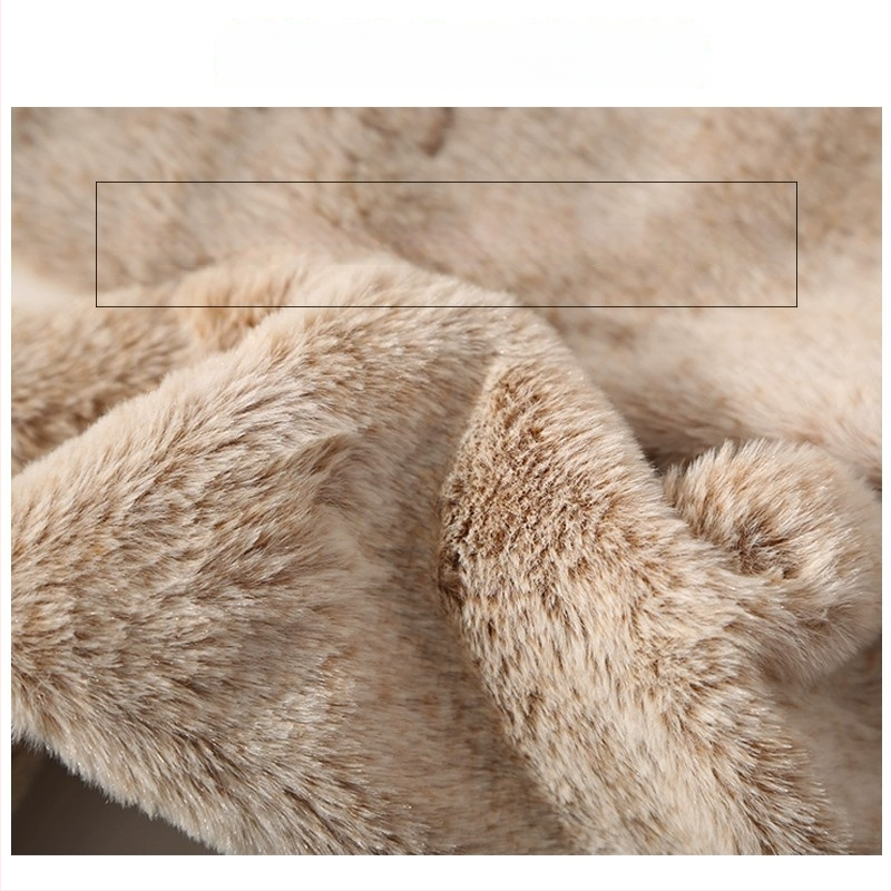 DZP японски стил плюшен шал за жени, имитиращ заек Рекс, универсален топъл аксесоар за зима, есен и пролет