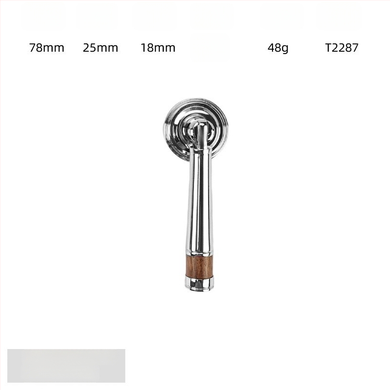 Дръжка за шкаф - медна сплав + орехово дърво, електроплатирана, стил лайт лукс, модел 2285/2287, за гардероб, шкафове и чекмеджета, баня и винен шкаф