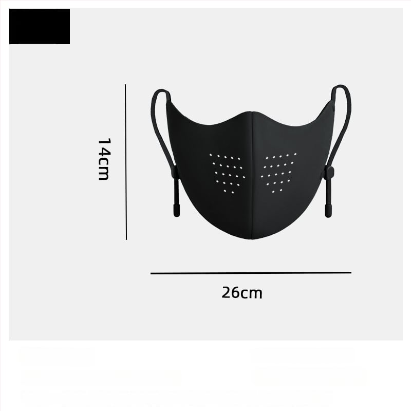 Топла есенно-зимна найлонова маска за лице с UPF50+ UV защита, ушни куки, монохромен модел, унисекс