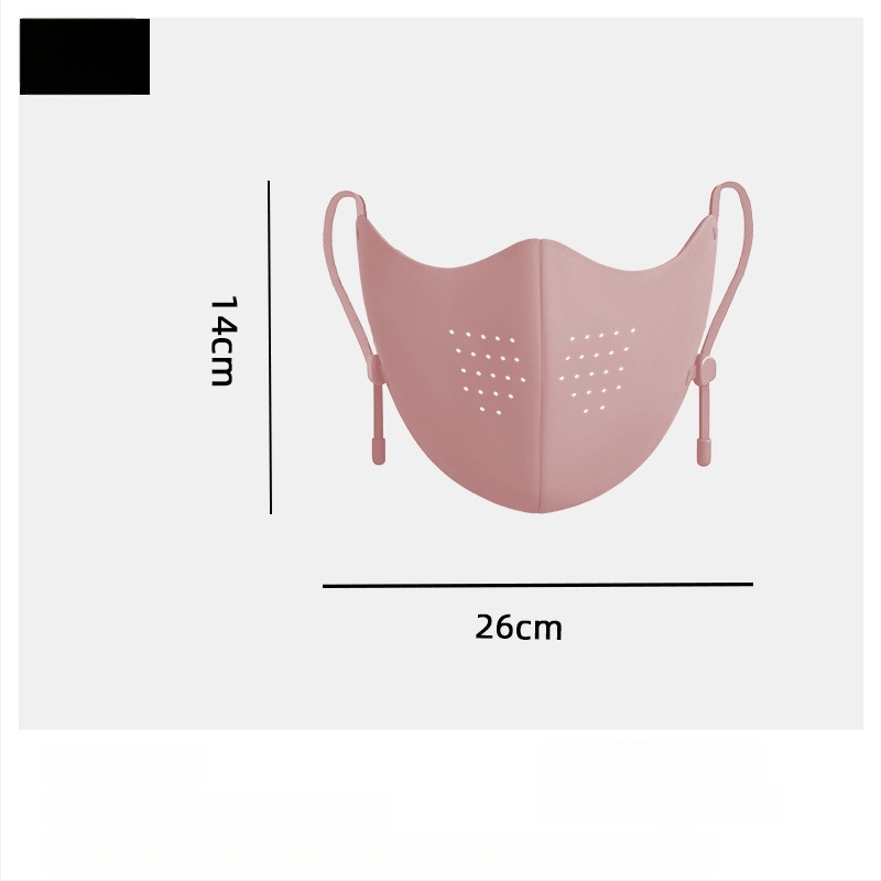 Топла есенно-зимна найлонова маска за лице с UPF50+ UV защита, ушни куки, монохромен модел, унисекс