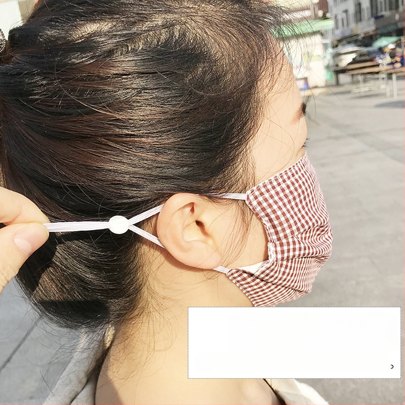 Памучна двуслойна дишаща маска за лице с каре модел, слънцезащита и защита от прах