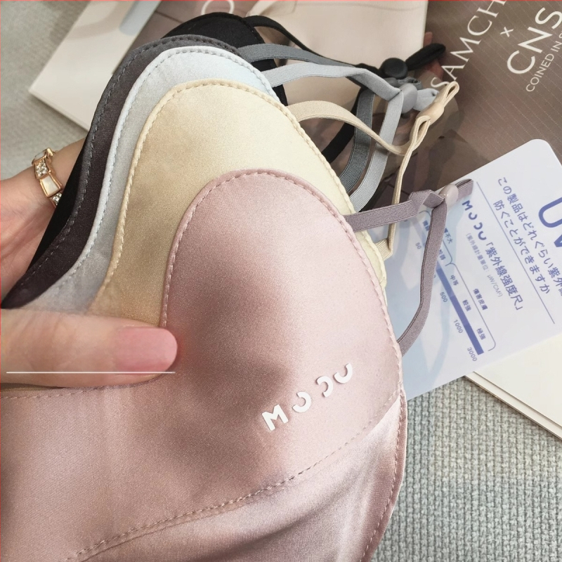 Копринена маска за лице – 100% коприна, лятна и дишаща, UV защита UPF50+, ушна презрамка, триизмерна форма