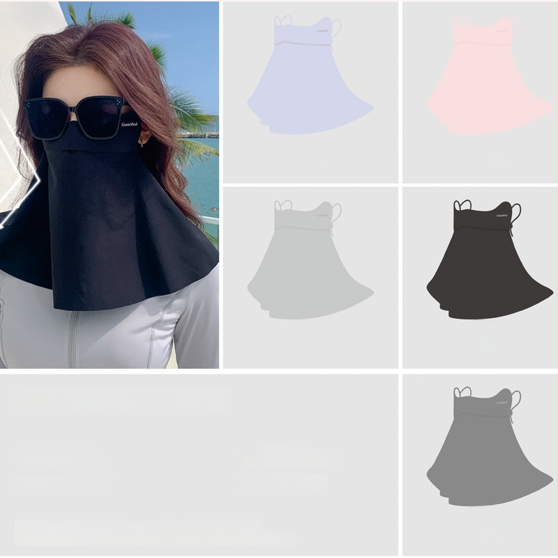 Mască facială cu protecție UV pentru vară – respirabilă, uscare rapidă, bandă din nylon pentru gât cu protecție solară