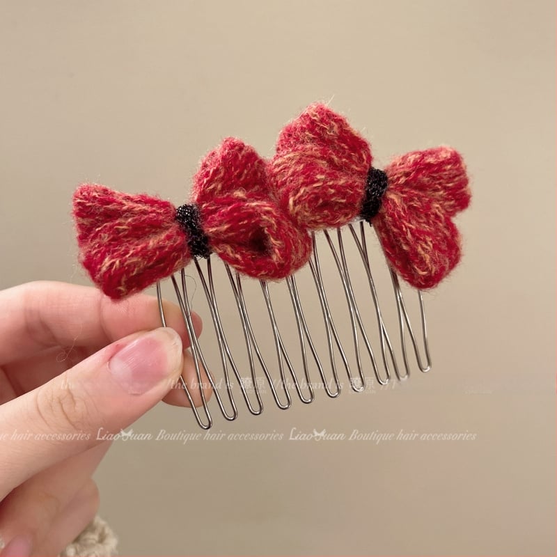 Панделкова щипка за коса, корейски стил, форма: панделка, материал: сплав, ръчна изработка, Зима 2025