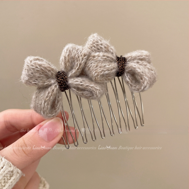 Панделкова щипка за коса, корейски стил, форма: панделка, материал: сплав, ръчна изработка, Зима 2025