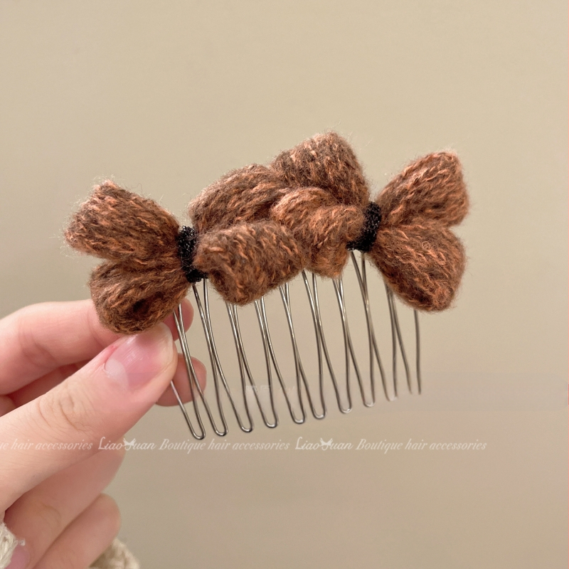 Панделкова щипка за коса, корейски стил, форма: панделка, материал: сплав, ръчна изработка, Зима 2025