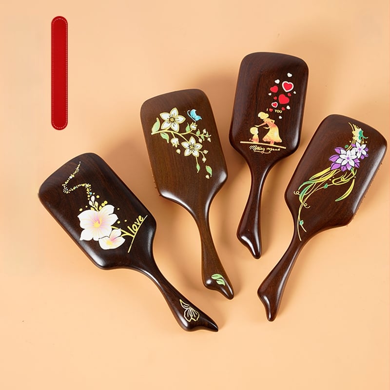 Weiya гребен за коса от сандалово дърво с въздушна възглавница за масаж на скалпа