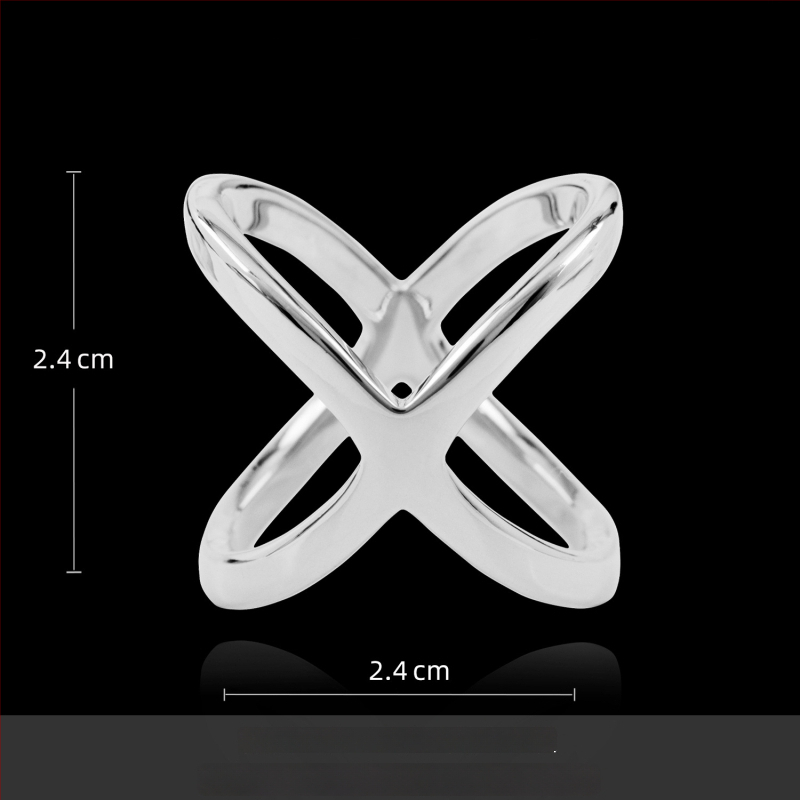 Γυναικεία αγκράφα από χαλκό σε X-σχήμα για σάλι με επίχρυση επικάλυψη και χρυσές ενθέσεις