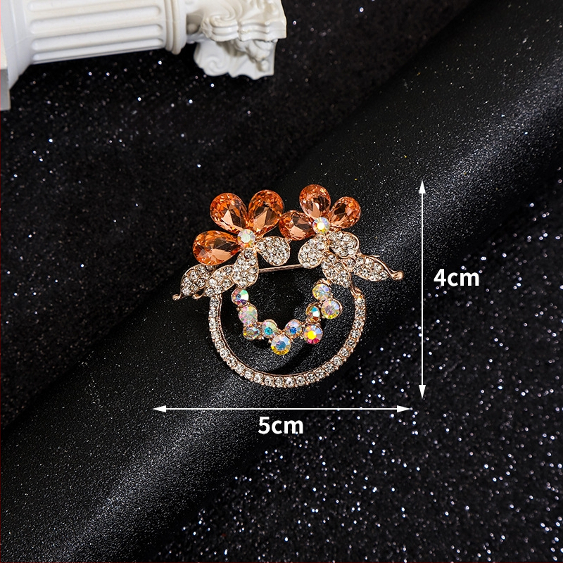 Женска брошка от сплав – закопчалка за копринен шал и връзване на подгъва на тениска, електроплатина, класически и универсален декоративен аксесоар, марка Yusheng