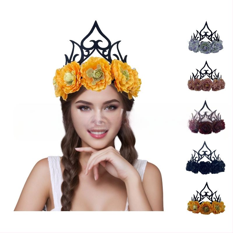 Peaehe – kunstlille kroon, käsitööriie, naiselik stiil, Queen Crown, kohandatav töötlemine