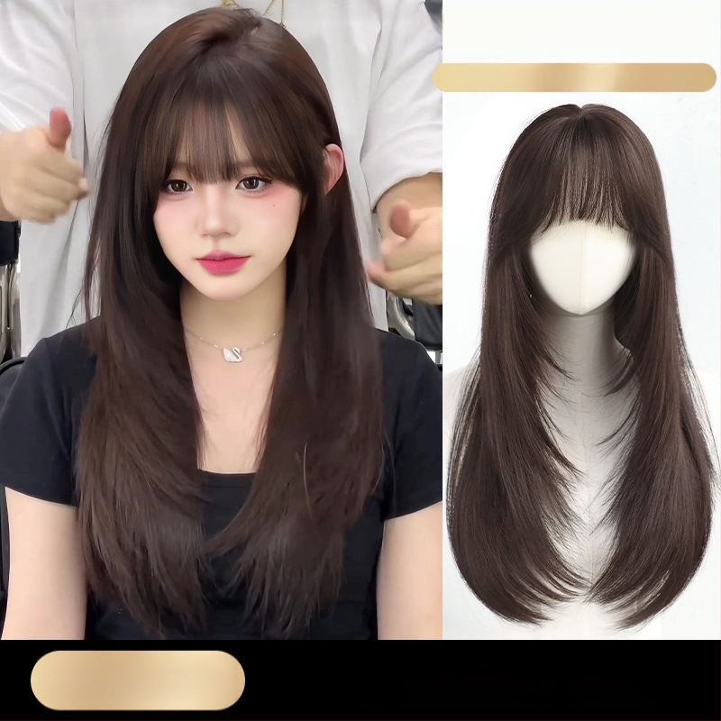 Perucă – păr lung drept cu breton; material: sârmă rezistentă la temperaturi înalte; mecanism de fabricație; Chu Chu