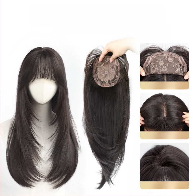 Perucă – păr lung drept cu breton; material: sârmă rezistentă la temperaturi înalte; mecanism de fabricație; Chu Chu