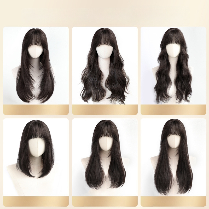 Perucă – păr lung drept cu breton; material: sârmă rezistentă la temperaturi înalte; mecanism de fabricație; Chu Chu