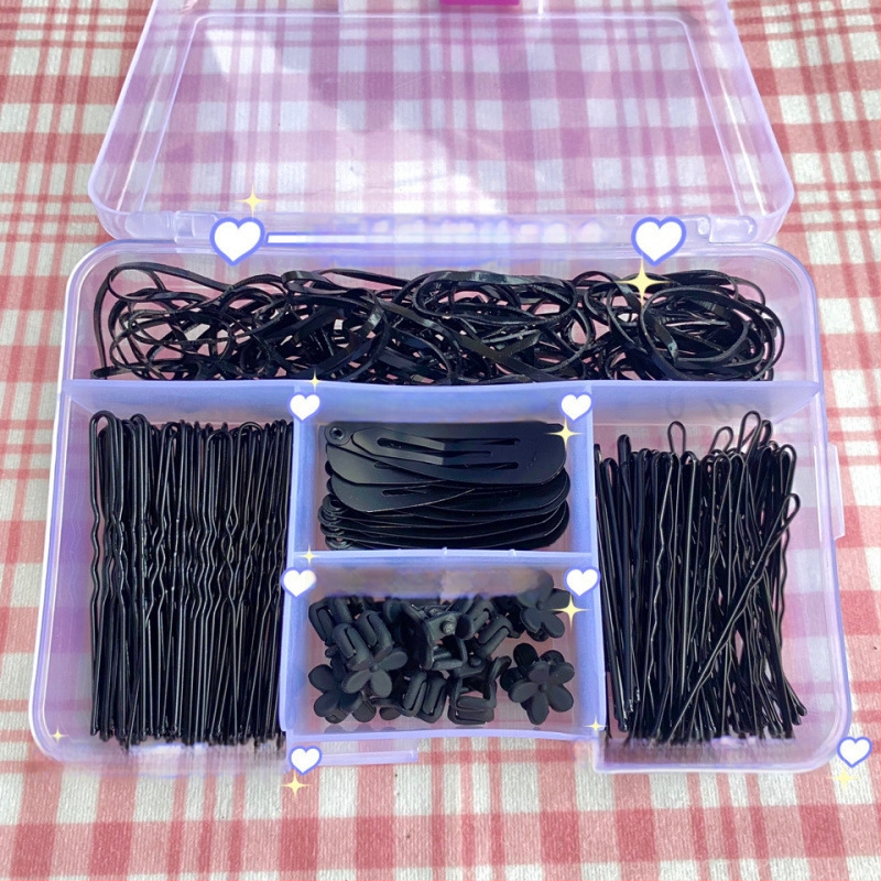 Juukseklammi komplekt U-kujuline veetilka kujuga, külgklipsiga, karbis, originaalne disain, juukseaksessuaarid, 2025 talv