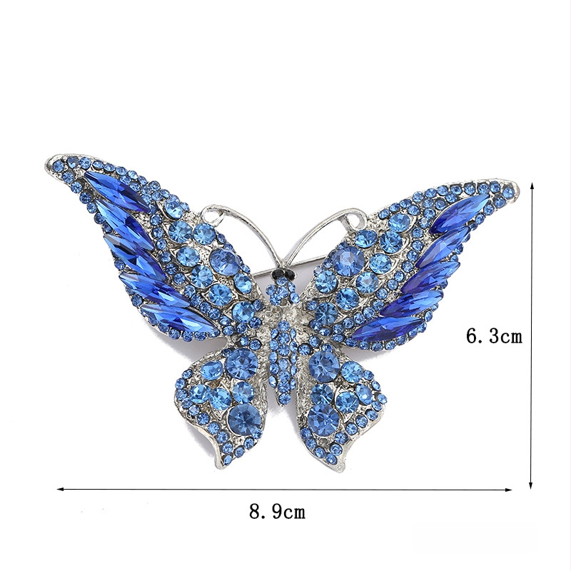 Autonomy κράμα πεταλούδα καρφίτσα με κρύσταλλα, καρφίτσα για ρούχα και φουλάρι