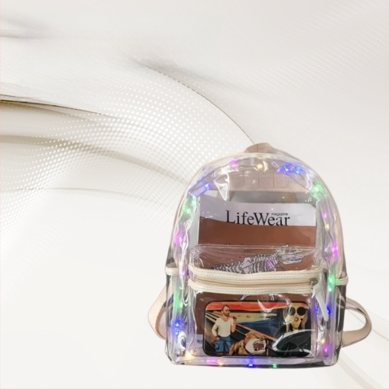 Jelly раница PVC, японски стил, с райе модел, 20–35 л, за 13-инчов лаптоп