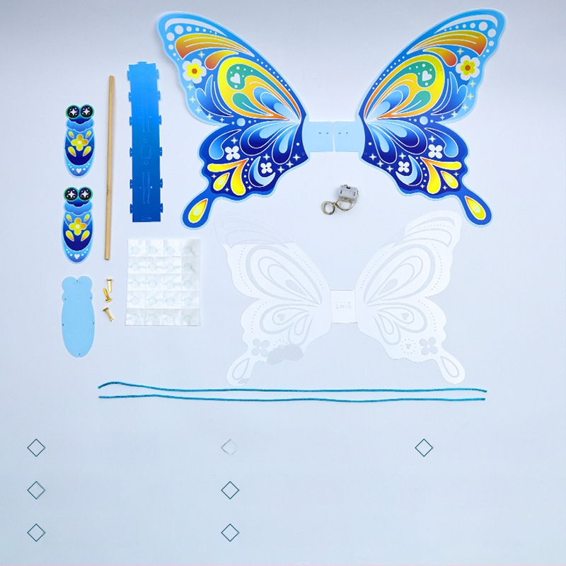 Bērnu tauriņa laterna — DIY komplekts, roku darbs, neregulāra forma, karikatūras ķīniešu klasiskā stila, materiāls 6227399