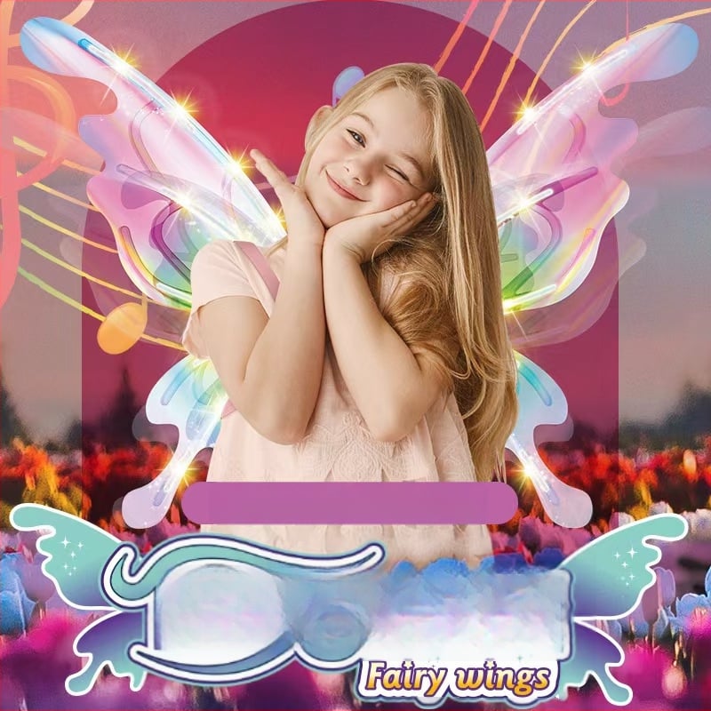 Vaikų šviesūs drugelių sparnai – judantys šviesos sparnai, plastikinė nugaros dekoracija, skirta 7–14 metų vaikams