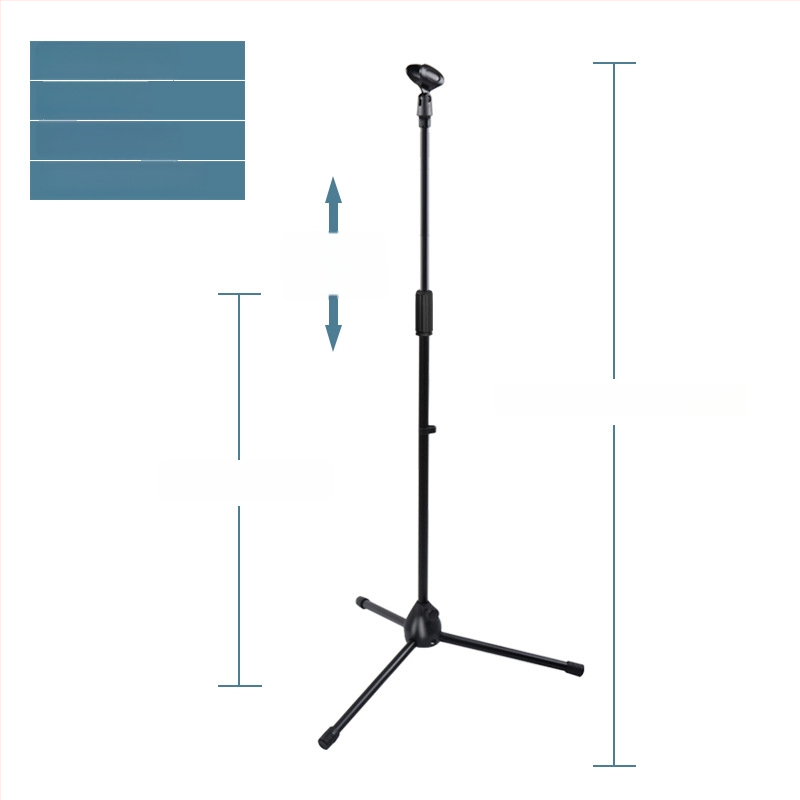 Mikrofona statīvs ar trim kājām, grīdas statīvs, vertikāls šķērsstienis, modelis 103