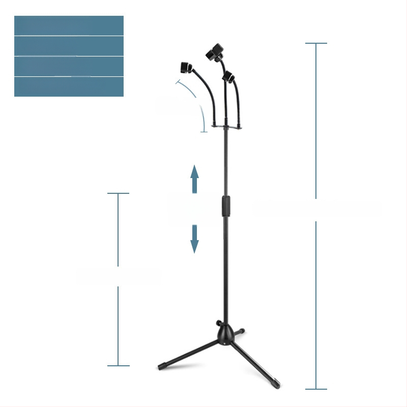 Mikrofona statīvs ar trim kājām, grīdas statīvs, vertikāls šķērsstienis, modelis 103