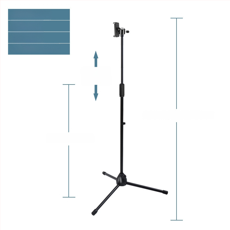 Mikrofona statīvs ar trim kājām, grīdas statīvs, vertikāls šķērsstienis, modelis 103