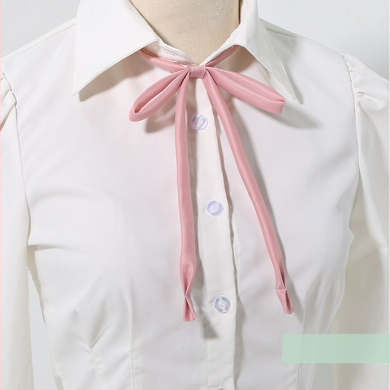 Λουλούδι για γιακά και γραβάτα-φιόγκος για γυναικείες σχολικές στολές, JK στυλ, πολυεστέρας, μονοχρωματικό σχέδιο, κανονικό πλάτος