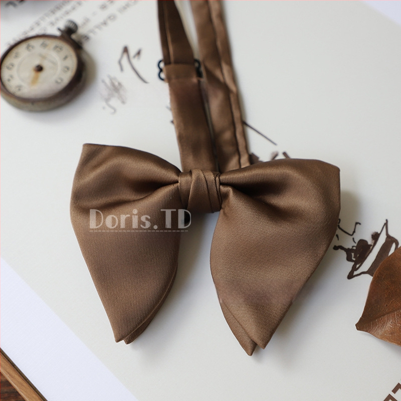 Férfi csokornyakkendő lapos fejű, poliészter, egyszínű, normál szélesség, esküvői kiegészítő