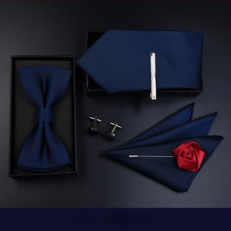 Σετ παπιγιόν για γάμο ανδρών, ριγέ σχέδιο, σχήματος βέλους, κανονικό πλάτος, πολυεστέρας