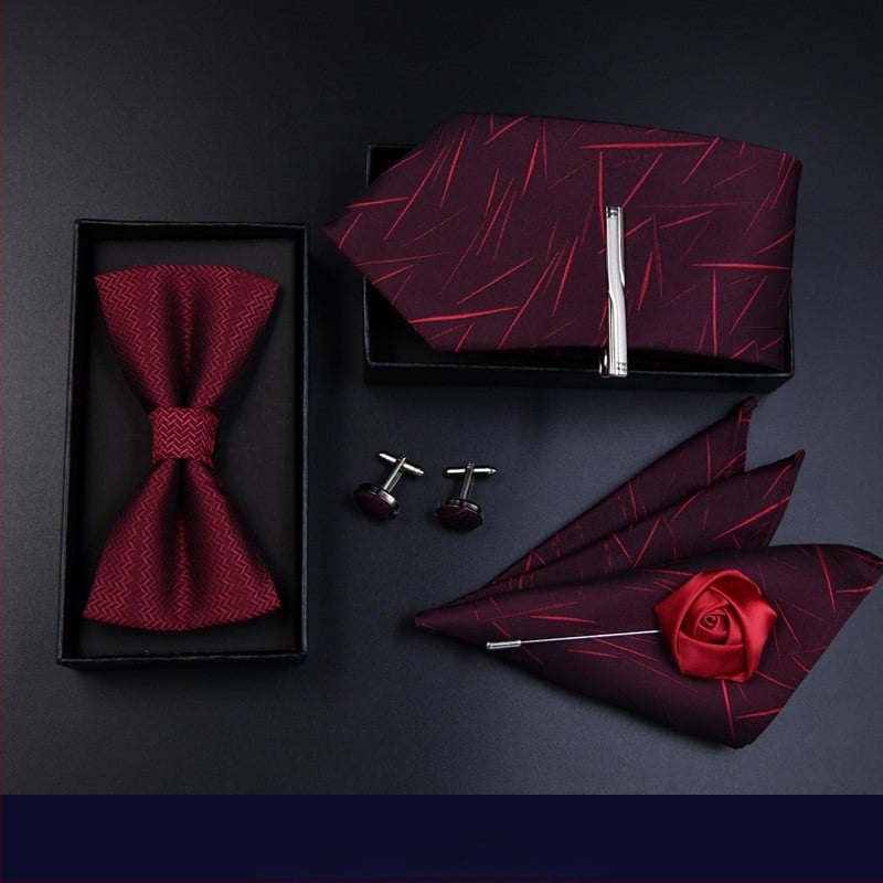 Σετ παπιγιόν για γάμο ανδρών, ριγέ σχέδιο, σχήματος βέλους, κανονικό πλάτος, πολυεστέρας