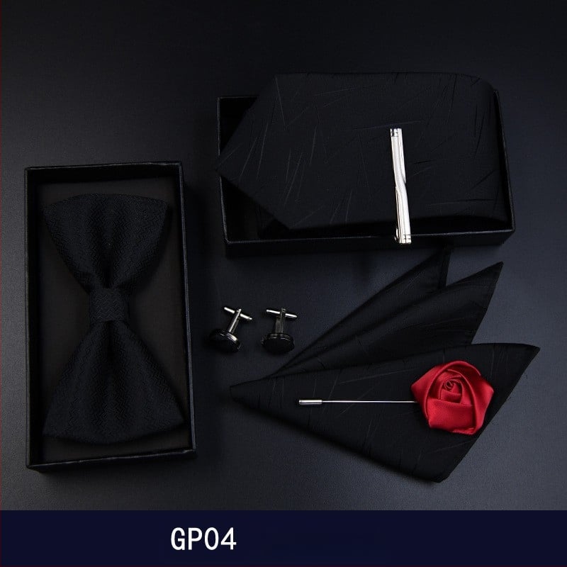 Σετ παπιγιόν για γάμο ανδρών, ριγέ σχέδιο, σχήματος βέλους, κανονικό πλάτος, πολυεστέρας