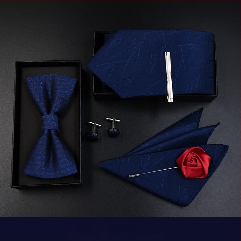 Σετ παπιγιόν για γάμο ανδρών, ριγέ σχέδιο, σχήματος βέλους, κανονικό πλάτος, πολυεστέρας